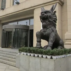 Edifício decoração tamanho grande dragão escultura bronze bronze dragão estátua