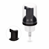 Pompe à mousse noire anti-poussière avec volume de pulvérisation de 0,8 à 1,6 CC, filetage 40 mm 43 mm, couvercle transparent pour bain, lavage des mains, démaquillant - Vente en gros