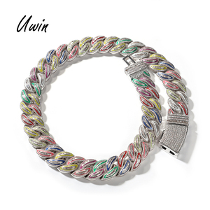 Cadena cubana luminosa colorida para mujer, joyería <span class=keywords><strong>de</strong></span> moda, regalo <span class=keywords><strong>de</strong></span> América, cadena <span class=keywords><strong>de</strong></span> fiesta, collar cubano, joyería <span class=keywords><strong>de</strong></span> rapero <span class=keywords><strong>de</strong></span> 20mm - Product Image 1