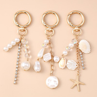 Nueva Joyería de Moda de Alta Gama: Llavero de Perlas de Concha con Cuentas, Colgante para Bolso, de Estilo Moderno y Elegante