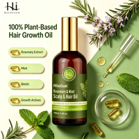 Huile capillaire naturelle OEM à la menthe et au romarin, anti-chute, favorisant la croissance des racines, soin du cuir chevelu, sérum d'huile essentielle pour la repousse des cheveux