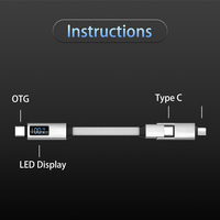 Ukalun Portable 5A PD100W 3 in 1 Magnetic Key Chain USB-Ladekabel für IOS OTG-Datenkabel Typ C mit LED-Anzeige