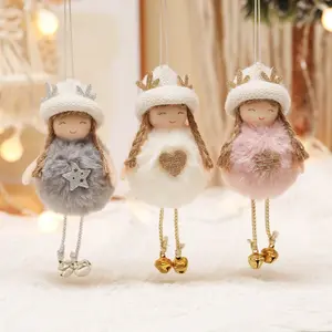 Decoração Natal Plush Angel Girl Doll Pingente Bonito Presente De Natal Enfeites De Árvore De Natal