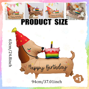 Globo de Aluminio con Forma de <span class=keywords><strong>Salchicha</strong></span> Marrón Mate, Globo de Perrito para Decoración de Fiestas de Cumpleaños - Product Image 2