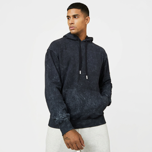 Sudadera con capucha de invierno de alta calidad con lavado ácido, 100% algodón, peso pesado, media cremallera, de felpa, oversize, con estampado digital y hombros caídos - Product Image 1