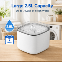 Fontaine à eau intelligente ovale en PP pour animaux de compagnie avec filtration automatique, circulation d'eau fraîche, protection contre l'ébullition à sec, capacité de 3L pour chiens et chats