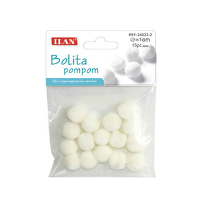 Iln White <b>Wool</b> Pompom 1.5 Cm <b>Craft</b> Decorations - Product Image 2