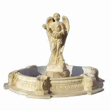 Shengye Garden Sunset Beautiful Stone Hand Carved natural Marble Outdoor Water Fountain with Angel Statue garden decoration