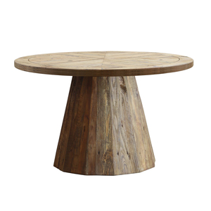 Tavolo da Pranzo Rotondo in Legno Riciclato Stile Rustico - Product Image 1