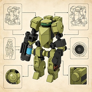 Patrol Trooper No.1 DIY Transforming Mecha Robot Building <b>Blocks</b> Bricks Set STEM Educational building Construction Assemble Toy - Product Image 4