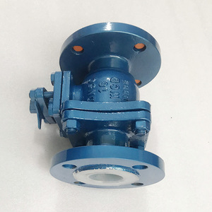 Válvula de bola con revestimiento de fluoropolímero de 1 pulgada con bridas, resistente a la corrosión para medios químicos - Product Image 1