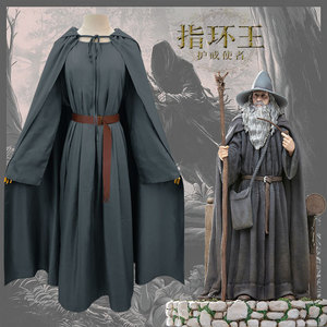 Abito da Mago per Adulti, Costume da Sorcero per Uomo, <span class=keywords><strong>Mantello</strong></span> Grigio con Cappello da Mago, <span class=keywords><strong>Mantello</strong></span> Bianco di Gandalf dal Hobbit, Costume per Cosplay di Halloween - Product Image 1
