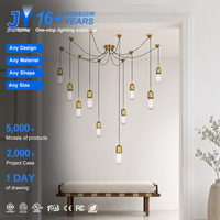 Lámpara Colgante de Techo de Cobre de Lujo con Certificación CE, Precio de Fábrica, para Recepción de Hotel, Decorativa para Interiores, LED