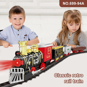 Детская двунаправленная модель мини-поезда на заказ, игрушечная железная дорога, имитация электрической дорожки с музыкальным светом, пластиковая игрушечная машинка - Product Image 3