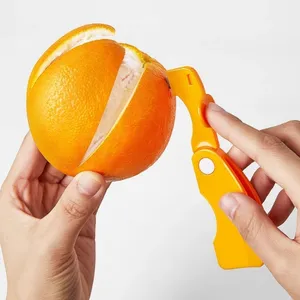 Toptan turuncu Peelers plastik kolay dilimleme kesici mutfak aracı alet pişirme tipi açık Peel turuncu cihaz