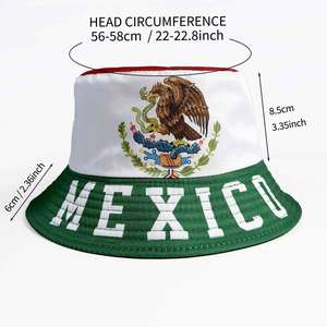 Wholesale 2026 Mexico Reversible Bucket <b>Hat</b> for <b>Men</b> Women & Children Lightweight Panama Style <b>Sun</b> <b>Hat</b> for Fan Cheer - Product Image 2