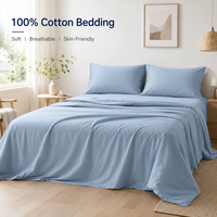 Parure de draps en coton 100% personnalisée, drap-housse doux, respirant, respectueux de la peau, textile de maison, ensemble de literie OEM ODM