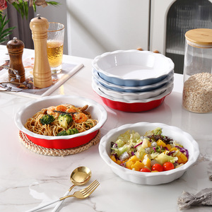 Teglia in Ceramica per Torte e Pizza, Modello per Dolci, Adatta al Microonde, Resistente alle Alte Temperature, Design Moderno, Piatto Fondo - Product Image 1