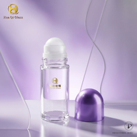 Flacon de parfum en verre de luxe avec bille roulante en acier inoxydable, impression personnalisée