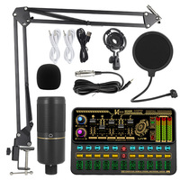 Carte son V8 pour diffusion en direct en anglais, ensemble de microphones à condensateur 5V 48V pour cartes son audio mobiles transfrontalières et mixeurs pour le direct