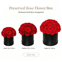 Cadeau artisanal pour la fête des mères et la Saint-Valentin, boîte à fleurs en velours avec rose éternelle, longue durée, respectueuse de l'environnement