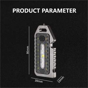 Super Bright Mini COB LED Flashlight Keychain with Emergency <b>Window</b> Breaker & Bottle Opener USB Rechargeable Outdoor Camping Wor - Product Image 5