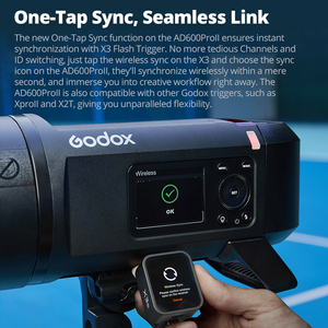 Godox AD600PROII 600W Tout-en-Un Flash de Studio Extérieur TTL HSS avec Système Sans Fil 2.4G X et Batterie Li-ion Intégrée, Accessoires <span class=keywords><strong>Photo</strong></span> - Product Image 2