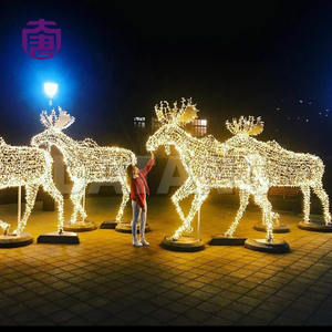 Reno navideño amarillo de 2m/3m para exteriores con luces LED 3D para paisajismo comercial y exhibiciones de Halloween - Product Image 5