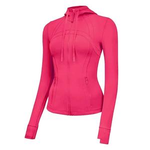 Autumn and Winter New Women's Sports Jacket Women's Slim Zipper High Elastic Running Long Sleeves <b>Top</b> Yoga <b>Top</b> - Product Image 1