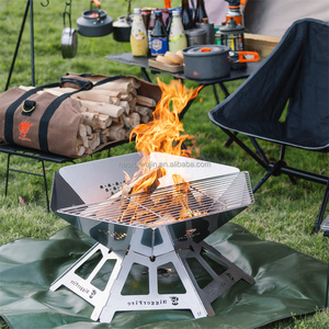 Churrasqueira Portátil de Aço Inoxidável para Camping ao Ar Livre, Dobrável, para Uso no Jardim, a Carvão - Product Image 1