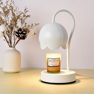 Lámpara Nocturna LED con Forma de Tulipán, Luz Blanca Cálida 2700K, Control Táctil, Diseño Moderno, Lámpara de Madera Pequeña para Dormitorio, CRI 90, Regulable - Product Image 3