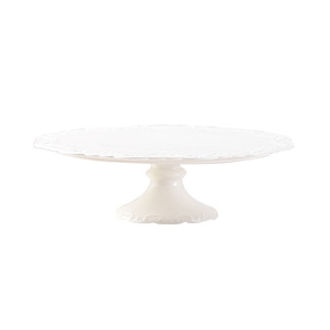 Support à gâteau en céramique de style européen, rond, blanc pur, décoré, pour hôtel, café, thé - Product Image 5