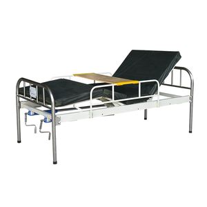 Cama de hospital barata simple de metal con siderail y ruedas con cerradura usada segunda cama médica precio de fábrica - Product Image 1