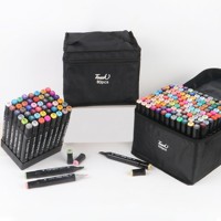 Ensemble de marqueurs d'art à double pointe à l'alcool de qualité supérieure, 80 couleurs, marqueurs de dessin professionnels non toxiques avec logo personnalisé, étiquette privée OEM