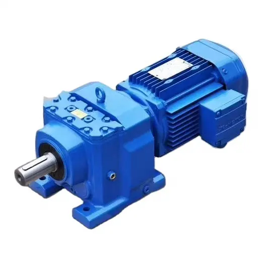High quality R series rigid tooth flank R57 Helical gear reducer with Motor for driving equipment