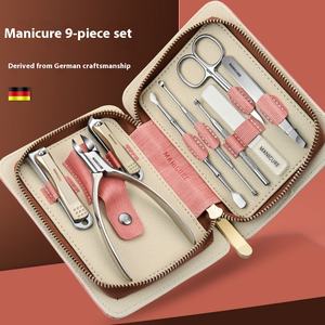 ชุดทำเล็บมือส่วนตัว9ชิ้นทำจากสแตนเลสอุปกรณ์ดูแลเล็บเวลาเดินทางเครื่องมือซ่อมแซมเท้าเพื่อความสวยงามออกแบบโลโก้ได้ตามต้องการ - Product Image 1