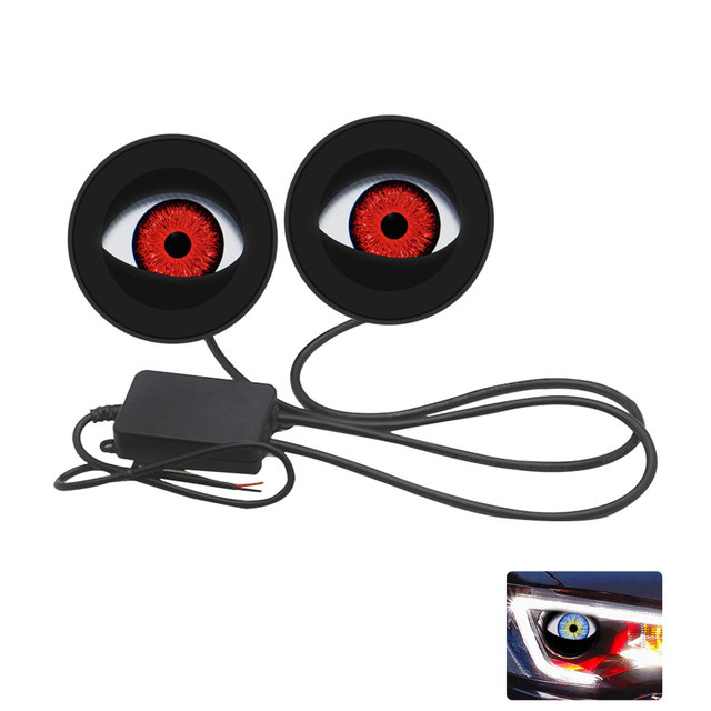 3 Inch Remote Control Universal 12V Fog LED Car Devil Eyes Headlight Projector Lens for Car Motorcycle Dynamic Decorative Lights