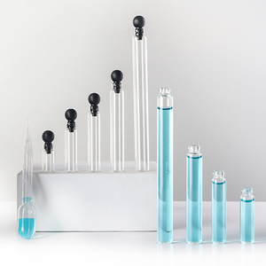 Kompakt Mini 0.5ml 1ml 2ml 3ml 5ml cam parfüm tüpleri parfüm flakon ile şık siyah top kapaklar test - Product Image 4