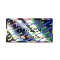 Autocollant holographique de sécurité anti-contrefaçon avec logo 3D, finition argentée brillante, numéro de série, pour usage cosmétique