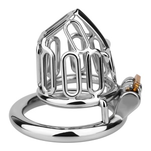 Jaula de Castidad Metálica FRRK-315A con Patrón Irregular, Apta para Principiantes, Jaula de Acero Bloqueable para Hombres Gay, Mejora Intensa de la Abstinencia - Product Image 2