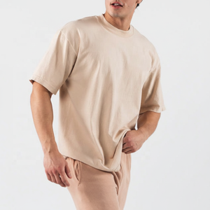 เสื้อยืดโอเวอร์ไซส์ ผ้าหนา พิมพ์โลโก้ได้ เสื้อยืดเปล่า แขนสั้น ผ้าฝ้าย ไซส์ใหญ่ เสื้อยืดผู้ชาย - Product Image 1