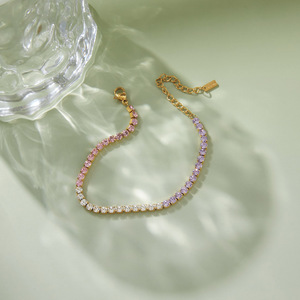 Bracelet tennis en acier inoxydable 316L Novirassine, bracelet empilable en cristal <span class=keywords><strong>dégradé</strong></span>, cadeau de bijoux de luxe pour anniversaire pour femmes - Product Image 2