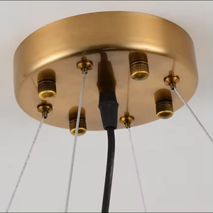 Celo iluminación sala de estar colgante candelabros de cristal techo moderno lujo negro y oro - Product Image 4