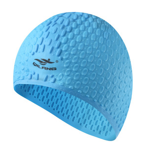 Gorro de Natación de Silicona Qilang, Color Sólido, Elástico, Impermeable, Duradero, Cómodo, Suave, Unisex, para Adultos y Niños - Product Image 1