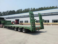 Semi-remorque surbaissée chinoise à 3 essieux, 50t 60t, pour le transport de chantier