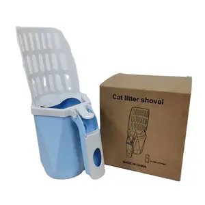 Popular Integrated Cat Litter Shovel Pet Supplies Wholesale Detachable Cat Litter Scooper Waste Bin With Poop Bags