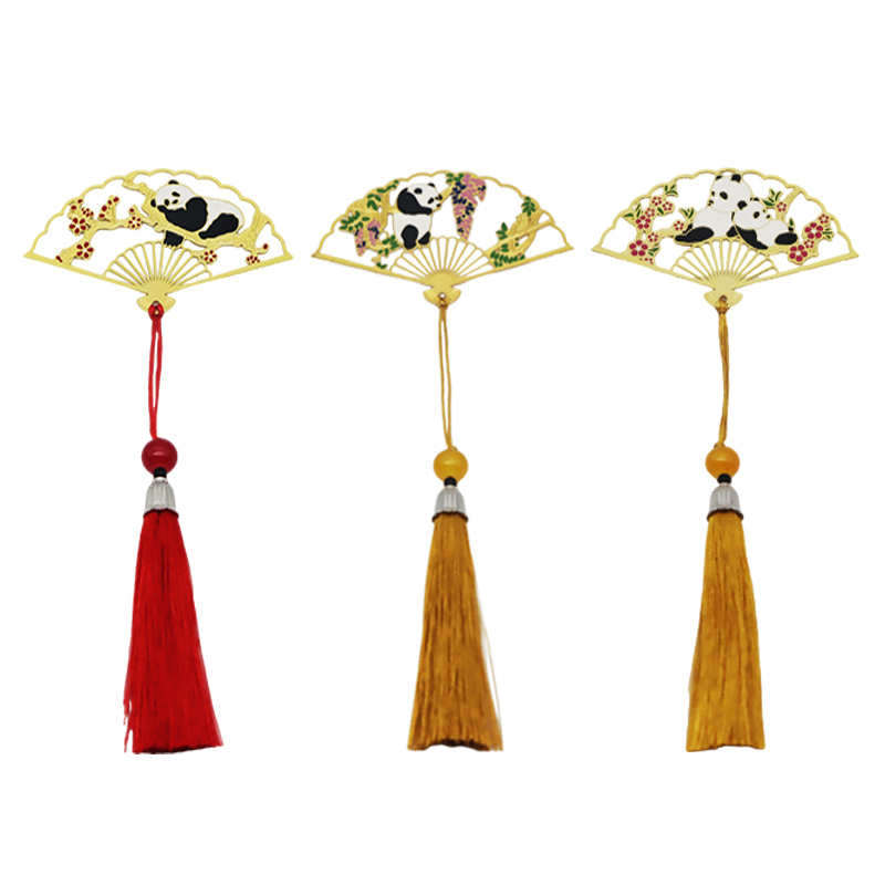 Custom Bookmark Cute Panda Fan Shaped