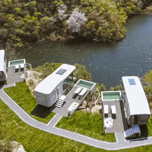 Petite maison mobile de luxe en Chine Cabine à capsules spatiales préfabriquées Conteneur de sommeil extérieur pour la maison avec matériau en acier galvanisé