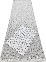 Tissu en dentelle française brodé de strass en cristal écologiques NI.AI avec pierres pour robes de mariée