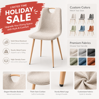 Chaise cuillère B2B écologique avec structure en bambou et coussin en tissu recyclé, certifiée Green Building, pour restaurants, vente en gros